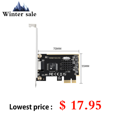 Game PCIE card 2500Mbps Gigabit Network Card 10/100/1000Mbps RTL8125 RJ45 wired Network Card PCI-E 2.5G Network Adapter LAN Card ► Photo 1/6
