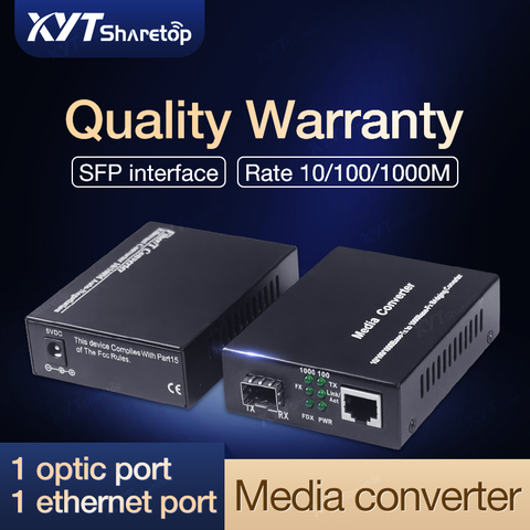 SFP Media Converter 10/100/1000 Base Media Converter LC 20km Fiber Optic Media Converter ► Photo 1/6