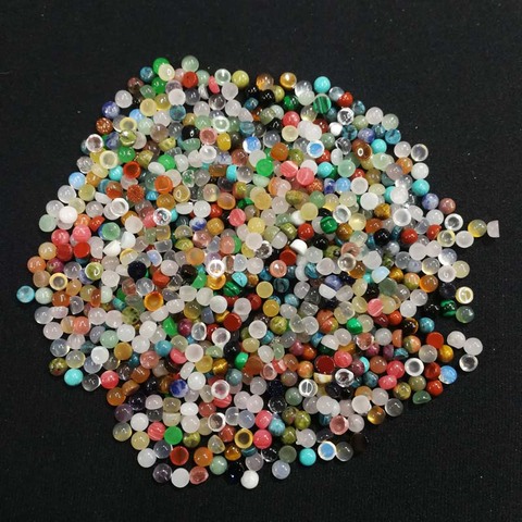 Fashion mixed 100pcs natural stone Cabochon beads no hole 4MM Single arc jewelry Ring accsories Free shipping ► Photo 1/6