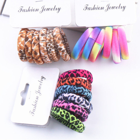 6Pcs/Set High Elasticity Printed Scrunchie Women Girls Children Elastic Hair Rubber Bands Accessories Tie Hair Rope Ring Holder ► Photo 1/6