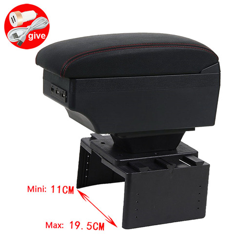 Universal Car Armrest central Universal model armrest box car accessories storage box modification Retrofit parts with USB LED ► Photo 1/6