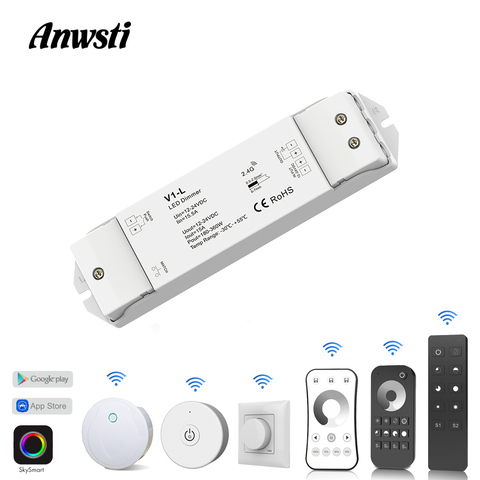12V LED Dimmer Switch Wifi PWM RF 2.4G Wireless Touch Remote DC 24V 12V Smart Wifi Dimmer Controller for Single Color LED Strip ► Photo 1/6