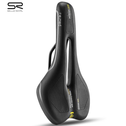 SELLE ROYAL Cycling Saddle MTB Athletic Hollow Breathable Memory Foam Sponge Cushion Shock Absorber Bicycle Saddle Unisex Black ► Photo 1/6