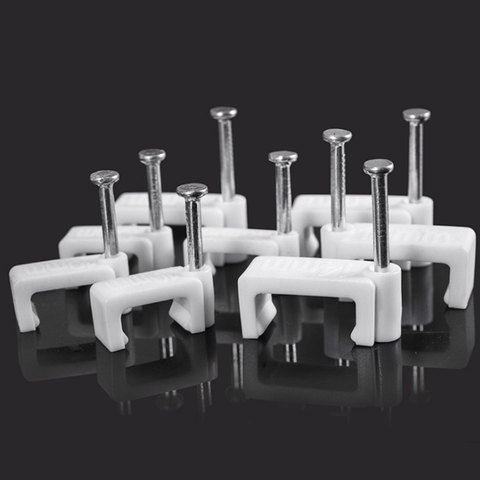 Flat Wire Cable Clip Buckle Plastic Nail Clip 5/6/7/8/9/10/12/14mm Cable Fix Fastener Holder ► Photo 1/5