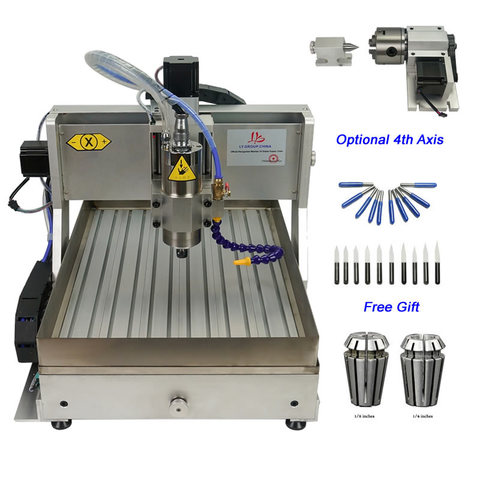 4 Axis 1.5KW USB CNC Router 3020 Metal CNC Cutting Milling Machine Water Tank ► Photo 1/6