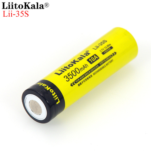 NEW LiitoKala 18650 Battery Lii-35S 3.7V Li-ion 3500mAh 10A discharge Power battery For high drain devices ► Photo 1/6