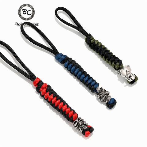 Vintage Handmade Lanyard Keychain Antique Accessories Woven Survival Paracord Rope Knife Car Keyring Luxury Jewelry Dropshipping ► Photo 1/6