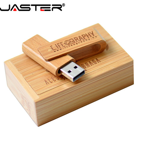 JASTER Custom Logo Flash Drive Wood Pen Drive Gift Usb 2.0 4GB to 64GB Stick Real Capacity Disk On Key free custom logo ► Photo 1/6