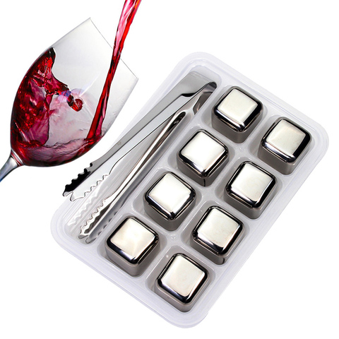 Stainless Steel Ice Cubes, Reusable Chilling Stones for Whiskey Wine, Keep Your Drink Cold Longer, SGS Test Pass ► Photo 1/6