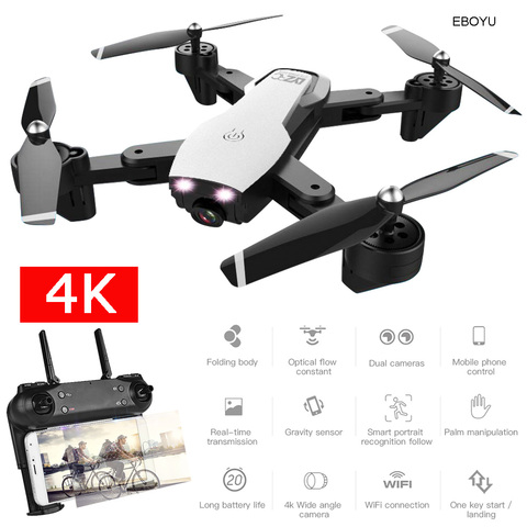 EBOYU L107 WiFi FPV RC Drone 4K/1080P Wide Angle Dual Cameras Optical Flow Altitude Hold RC Quadcopter Drone -20min Flight Time ► Photo 1/6