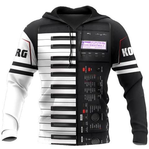 PLstar Cosmos Piano 3D Hoodies/sweatshirts Men Women Hooded winter Autumn Long streetwear Pullover Musical instrument Style-2 ► Photo 1/4