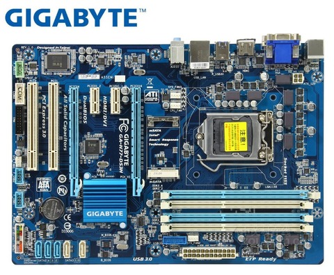 Gigabyte GA-H77-DS3H original motherboard  LGA 1155 DDR3 32GB USB3.0 H77-DS3H H77 board ► Photo 1/3