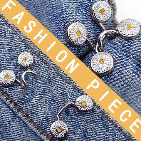 Adjustable Waist Extender Buckle Set Jeans Pants Perfect Fit Instant Waistband  Button Metal Sewing Accessories with 2 Hooks ► Photo 1/6