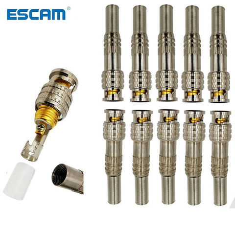 ESCAM 10pcs male solderless BNC connector for security cctv camera system ► Photo 1/1