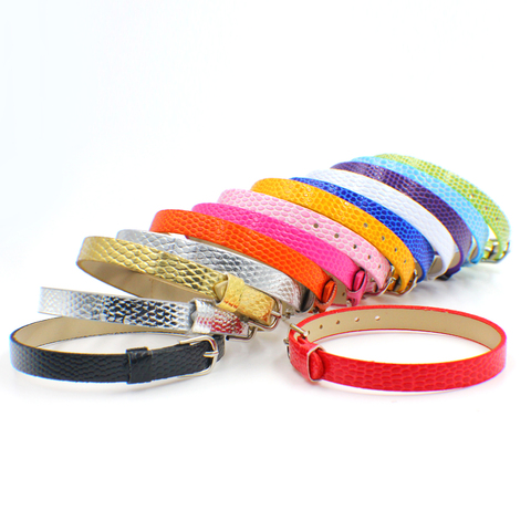 10pcs 10mm wide snake-skin bracelets 210mm length PU Leather wristband bracelet fit for 10mm slide letters slide charms ► Photo 1/6