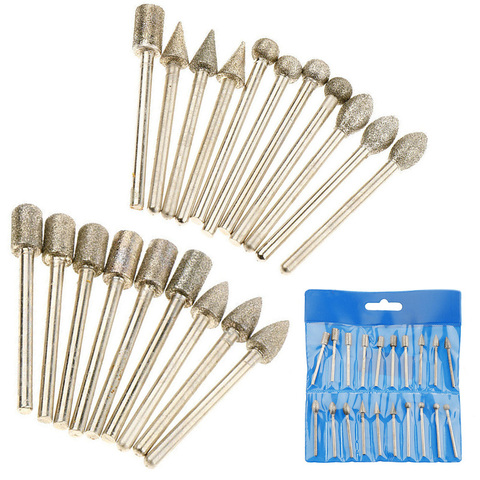 20pcs Dremel Accessories Diamond Grinding Heads Mini Bit Set for Dremel Rotary Drill Tool Burrs Grinding Accessories 3mm Shank ► Photo 1/6