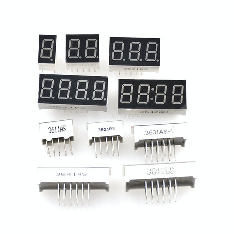 5PCS 0.36inch LED display 7 Segment 1 Bit/2 Bit/3 Bit/4 Bit Digit Tube Red Common Cathode / Anode Digital 0.36 inch led 7segment ► Photo 1/1