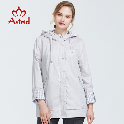 Astrid 2022 Autumn new arrival woman plus size short trench coat for women with a hood warm thin coat with zipper AS-9013 ► Photo 1/6