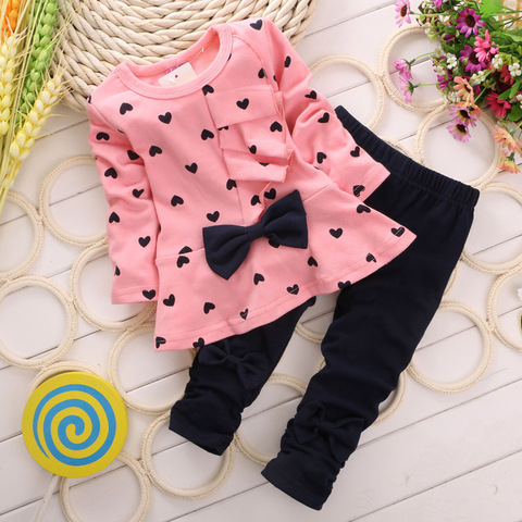 Children Suit Baby Girls Clothes Set Cotton Long Sleeve Sets For 1-3Yrs Cute Baby Outfits Baby Girl Clothing Kids Suits Pajamas ► Photo 1/6