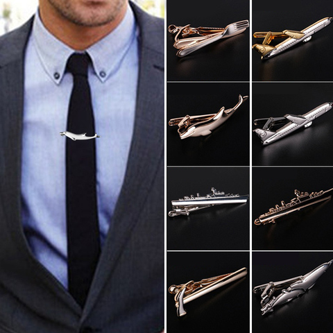 Men Novel Tie Clip Necktie Feather Archor Mustache Tie Clip High-Quality Bar Clasp Cufflinks for