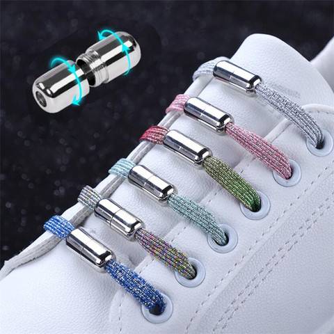 New Elastic Locking Shoelaces Flats No Tie Shoelace Quick Sneakers Locking Shoe laces Kids Adult Women Men Shoes lace Strings ► Photo 1/6