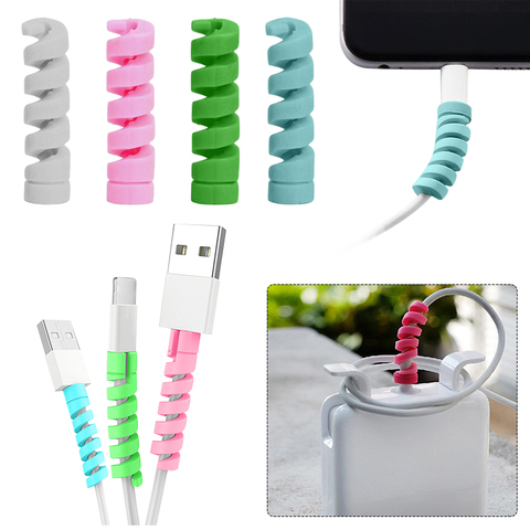 Spiral Cable Protector Saver Cover for Apple iPhone USB Charging Cable Cord Adorable Protective Sleeve for Phones Cord Wholesale ► Photo 1/6