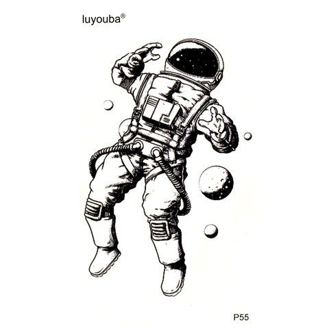 Astronaut In Space temporary tattoo sticker  tatoo sticker tatuagem harajuku henna tattoo sleeves tatoo temporaire femme water ► Photo 1/2