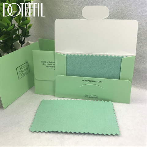 DOTEFFIL 20pcs 925 Sterling silver Jewelry Cleaning Cloth Silver Polishing Cloth 11x7cm Women 925 Silver Jewelry Cleaning Cloth ► Photo 1/6