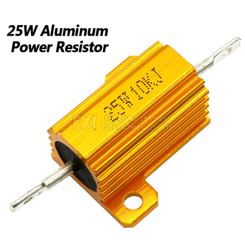 25W Aluminum Power Metal Shell Case Wirewound Resistor 0.01 ~ 30K 1 2 3 5 6 8 10 20 100 150 200 300 500 1K 10K ohm Igmopnrq RX24 ► Photo 1/5