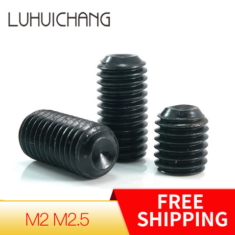 100PCS M2 M2.5 M3 M4 12.9 Alloy Steel Metric Thread Cup Point Grub Screws Inner Hexagon Socket Set Machine headless screw set ► Photo 1/5