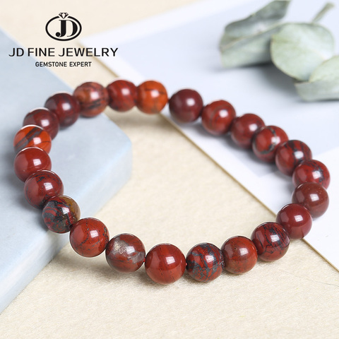 JD Wholesale Natural Stone Beads Red Blood Jasper Bracelet Brecciated Gemstone Round Loose Bead Rainbow Jasper For DIY Jewelry ► Photo 1/6