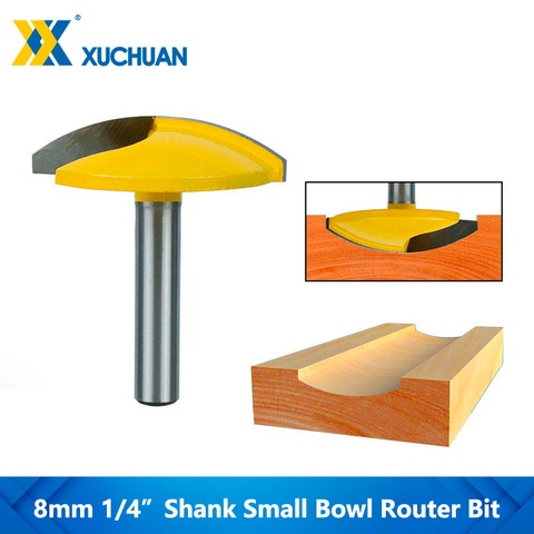 Small Bowl Router Bit Cleaning Bottom Router Bit 8mm 1/4