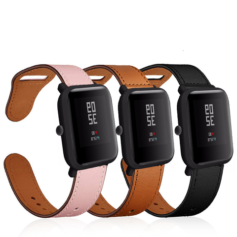 Buy Online Watch Strap For Amazfit Gts Genuine Leather Band Correa Bracelet For Xiaomi Huami Amazfit Bip Lite Youth Watch Accessories Alitools