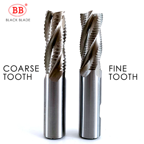 BB Roughing End Mill HSS 3 4 Flute Fine Pitch Teeth Aluminum Rough Machining Finish TiN Coating Tool ► Photo 1/6