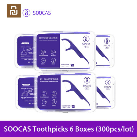 In Stock Xiaomi Soocare Dental Foss Pick Teeth Tooth Toothpicks Stick Oral Care Ergonomic Design FDA Testing Food Grade 50pc/box ► Photo 1/6