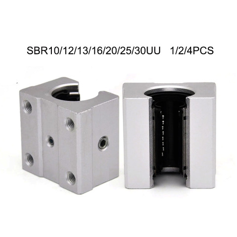 Linear Ball Bearing Block CNC Router Linear Guide 3D 1/2/4pcs SBR10UU SBR12UU SBR13UU SBR16UU SBR20UU SBR25UU SBR30UU ► Photo 1/6