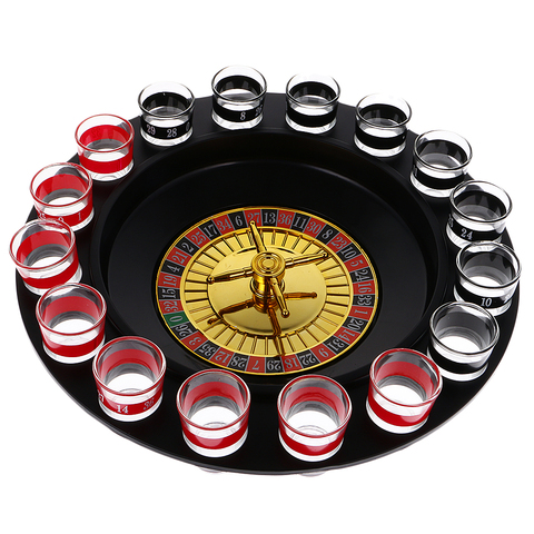 Novelty Drinking Roulette Set Wine Game with Casino Spin Shot Glass for Night Bar Party Game 2-8 Players ► Photo 1/6