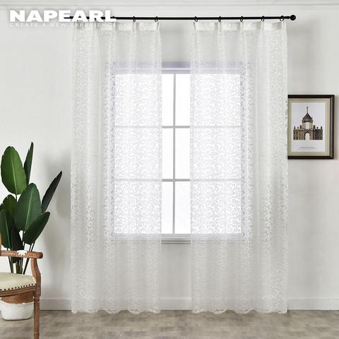 NAPEARL 1 Piece Modern Jacquard Design Sheer Curtains European Style Window Treatment Tulle Fabrics Organza Panel Decor ► Photo 1/6