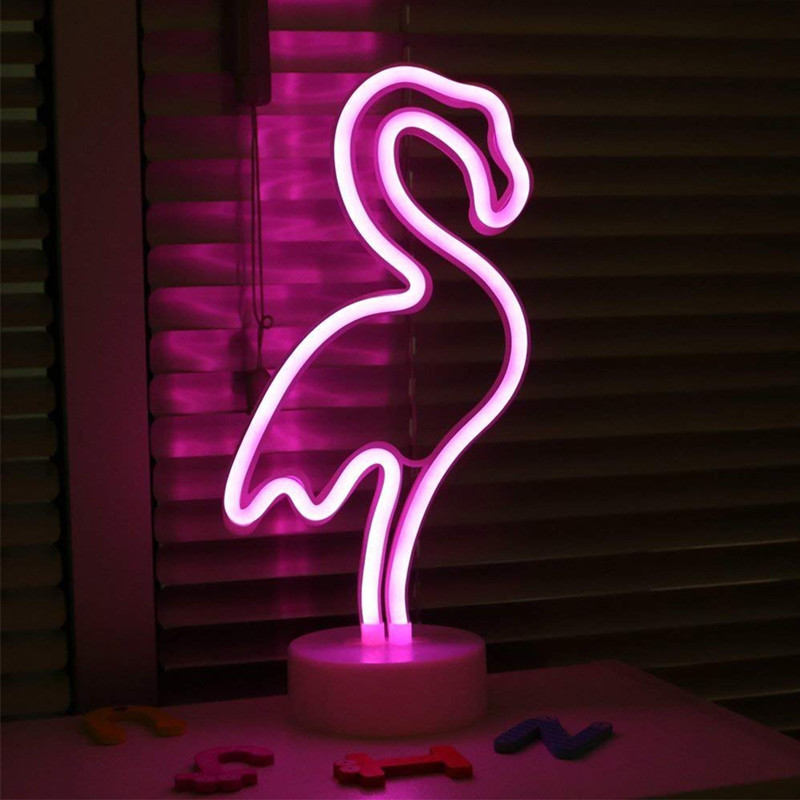 3D LED Night Light Flamingo Pineapple Cactus Coconut Desk Lamp Bedroom Decor 