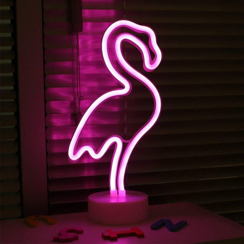 Flamingo Led Neon Signs, Neon Pink Unicorn Table Lamp