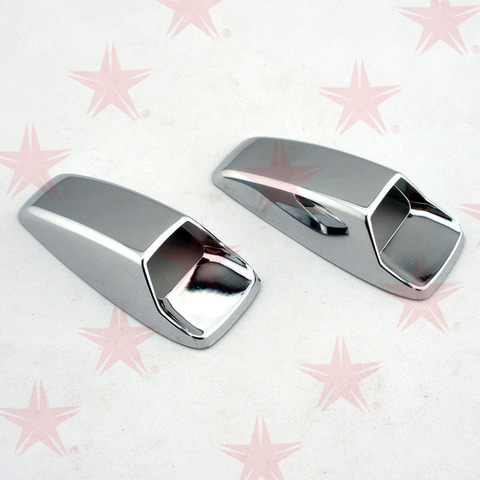 Universal Chrome Silver ABS Plastic Car Engine Hood Screen Spray Nozzle Cover Washer Washing Vent Jet Covers-Pair ► Photo 1/6
