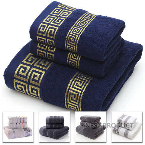 100% Cotton Towel Set Bathroom Geometric Pattern Bath Towel For Adults Face Hand Towels Terry Washcloth Travel Sport Towel ► Photo 1/6