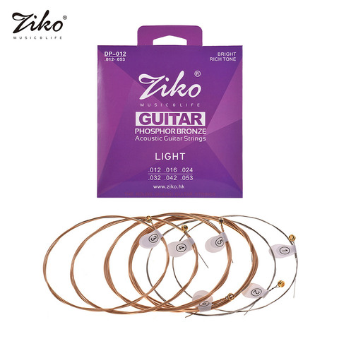 ZIKO DP-012  Light Acoustic Guitar Strings Hexagon Alloy Wire Phosphor Bronze Wound Corrosion Resistant 6 Strings Set ► Photo 1/5