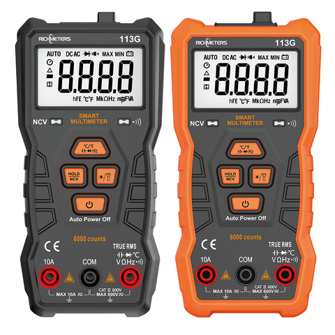 RICHMETERS RM113G 6000 counts Digital Multimeter Automatic AC/DC Voltage Meter Continuity NCV RM113E ► Photo 1/6