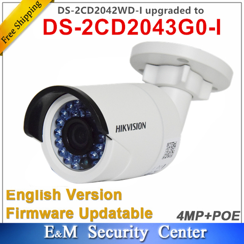 Original hikvision English version 4Mp DS-2CD2042WD-I replace DS-2CD2035-I 4MP IP IR POE Bullet Network Camera DS-2CD2042WD-I ► Photo 1/1