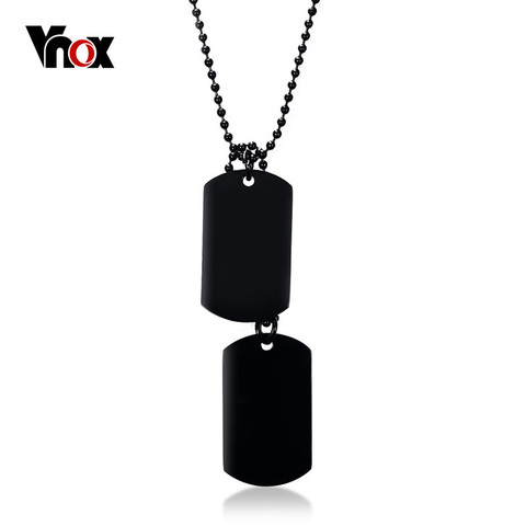 Vnox Stainless Steel Double Dog Tag Necklace for Men High Polished Pendant ID Men Jewelry 24