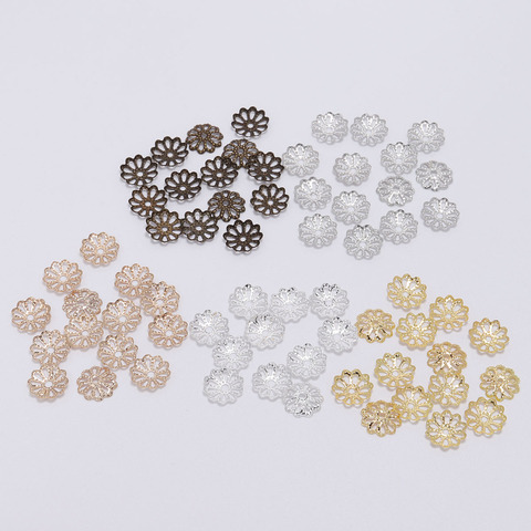 200 Pcs/Bag 7mm 9mm Flower Bead End Caps Gold Bead Caps For Jewelry Making DIY Bracelet Earrings Accessories Findings ► Photo 1/6