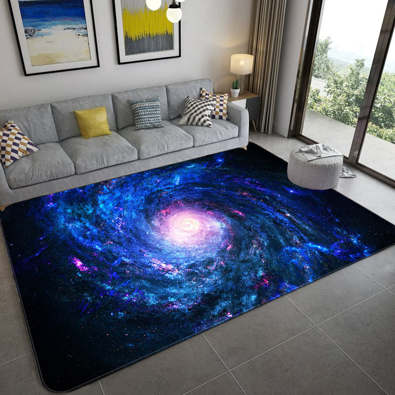 Fashion Anti-Skid Carpet Print Planet Earth Round Carpet Rugs Home Room Decor PF 