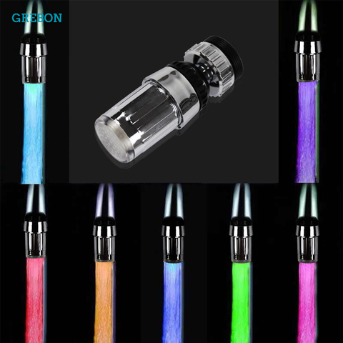 luminous nozzle faucet led water faucet kitchen faucet nozzle for crane bathroom faucet Light-up sink spray tap sprinkler head ► Photo 1/6