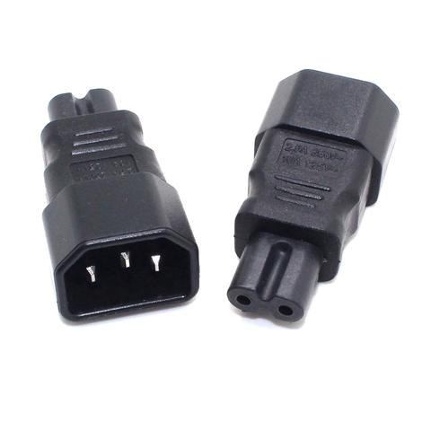 IEC 320 C14 To C7 Conveter 10A 250V, Connect C13 To C8 AC Plug Adapter Female to Male PVC Material Black ► Photo 1/6